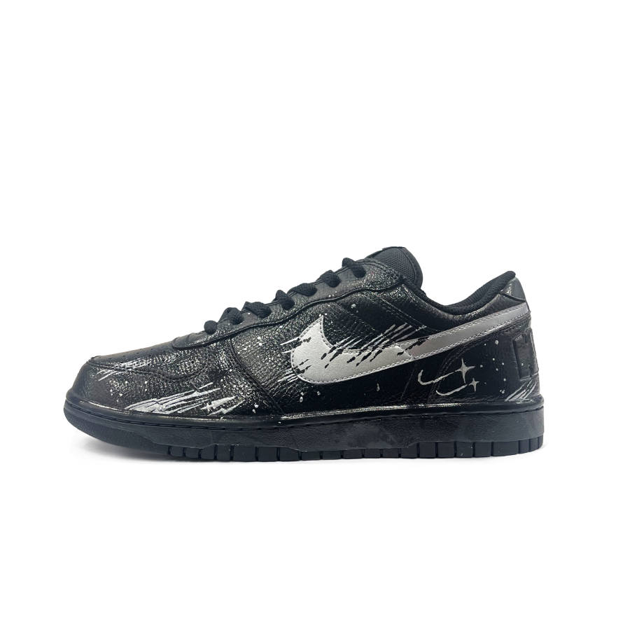 Nike Nike Big Low Lu Abrasion Resistant Slip Resistant Low top Skateboard Shoes Men's Black Silver