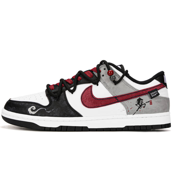 Nike Nike Dunk Crimson Shadow Black Horse Abrasion Resistant Low top Skateboard Shoes Unisex Black Gray