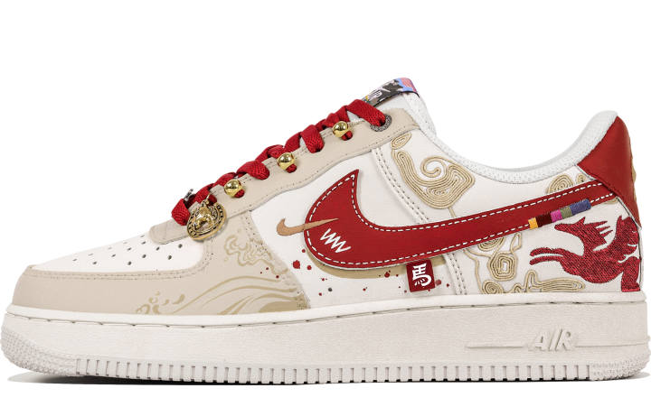 Nike Nike Air Force 1 Humble, National Wind, Horse Year Plan, Design Aesthetic, Mysterious, Hand Drawn Distressed Leather