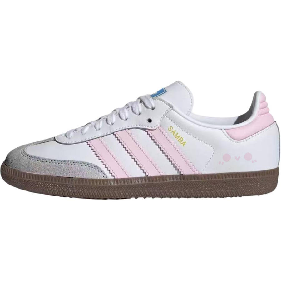Adidas Originals SAMBA OG Pink Mist Berry Chocolate Synthetic Leather Cushioning, Wear Resistant Low top