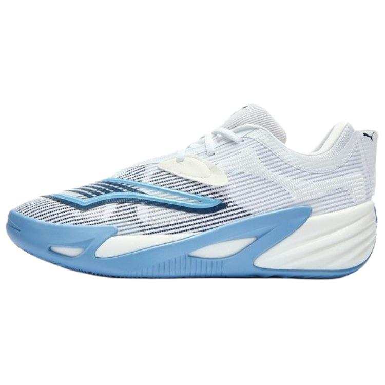 PUMA ALL PRO NITRO 2 Cushioning Slip Resistant Breathable Low top Basketball Shoes Men's Blue White