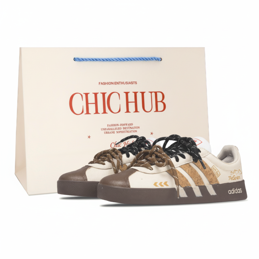 Adidas Adidas VL COURT 2.0 Lifestyle Slip Resistant Abrasion Resistant Low top Skateboard Shoes Unisex Beige Brown