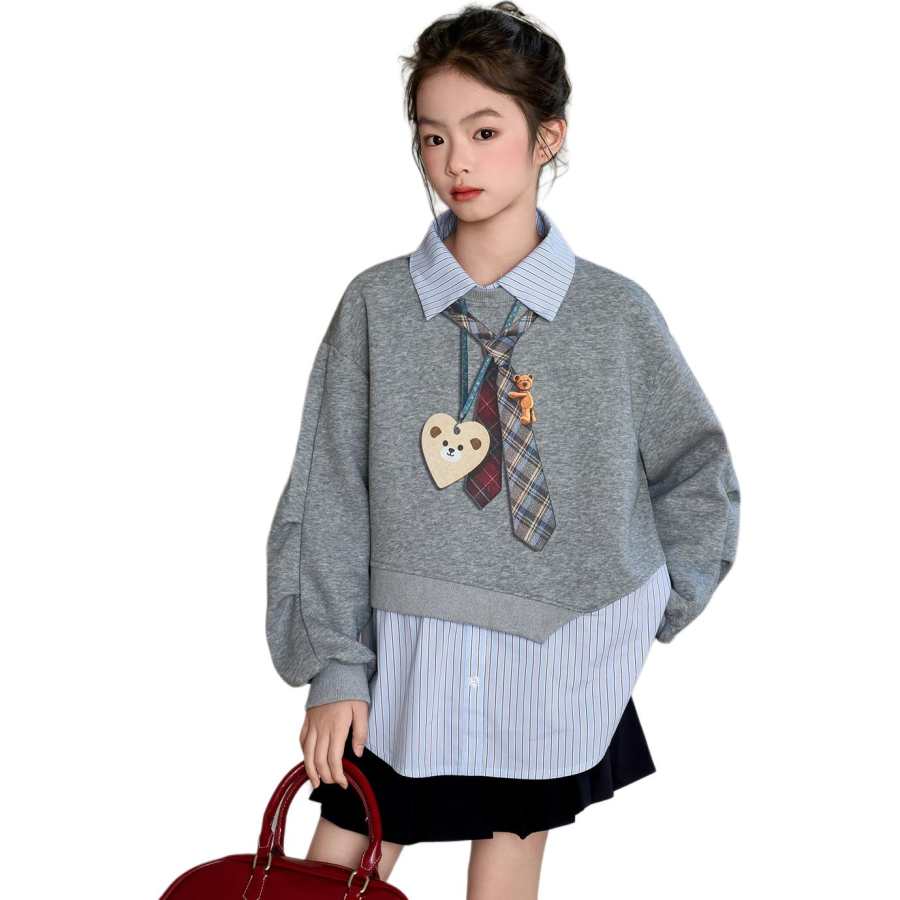 PLANDOO PLANDOO Kids Sweatshirts Lapel Moderate