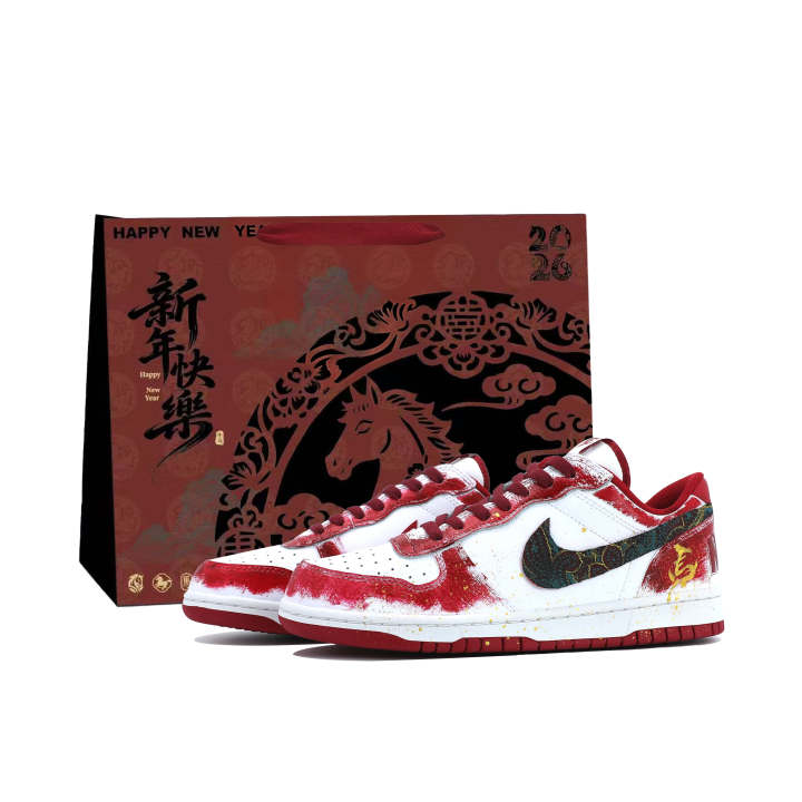 Nike Nike Big Cushioning Abrasion Resistant Low top Skateboard Shoes Men's Red White