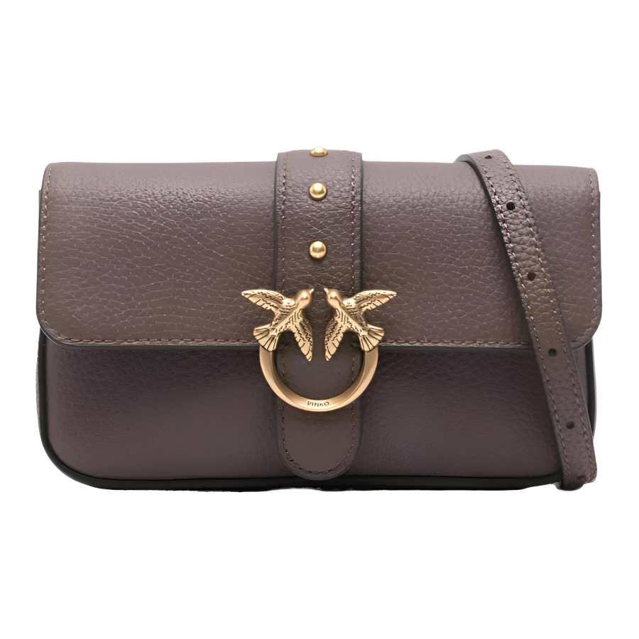 PINKO Calfskin Shoulder Bag Mini Women's Brown