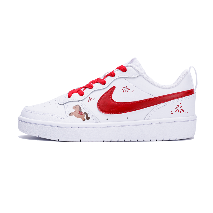 Nike Nike Court Borough Nike White Shoes Make Noise Synthetic Leather, Leather Slip Resistant Abrasion Resistant Low top