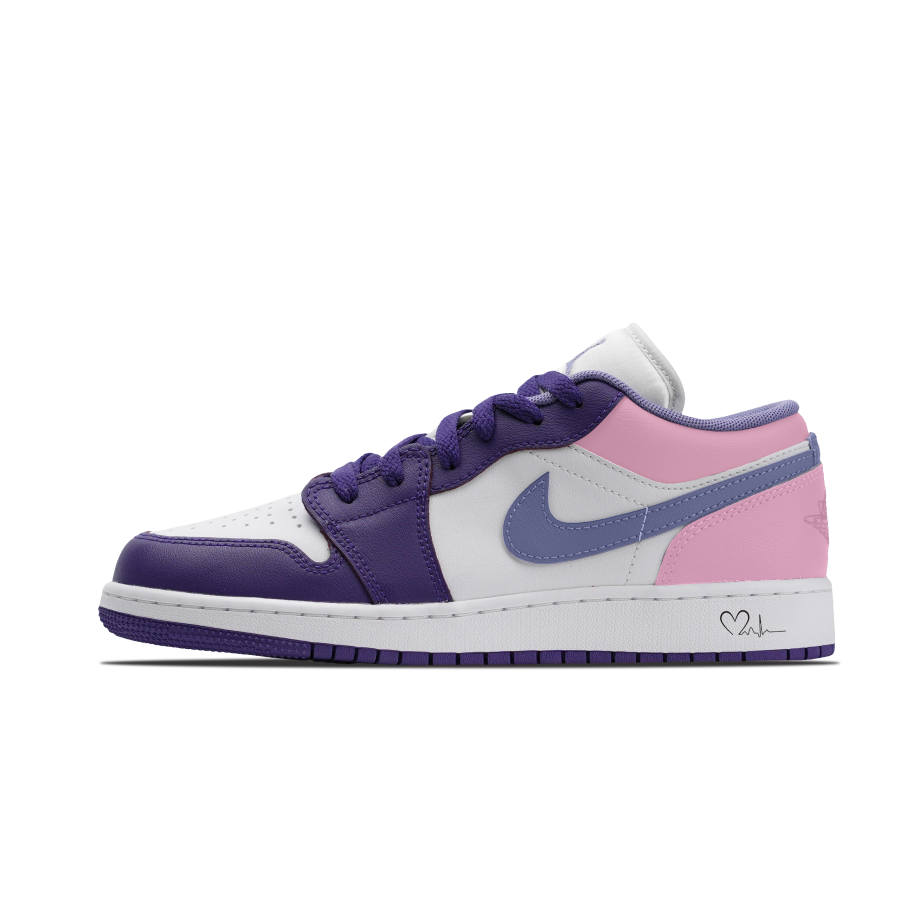 Jordan Jordan Air Jordan 1 Violet Leather Slip Resistant Cushioning Abrasion Resistant