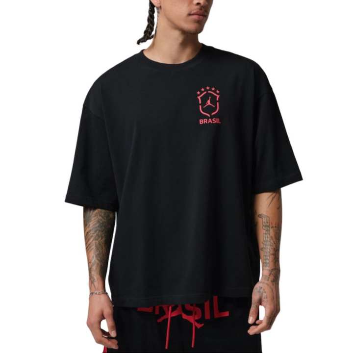 Jordan Jordan BRAND T Shirts Men's Black Crew Neck Moderate Straight Fit