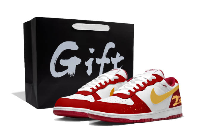 Nike Nike Big Fu Ma Ha Shè, Shopping Bag Abrasion Resistant Breathable Low top Skateboard Shoes Men's Red Gold