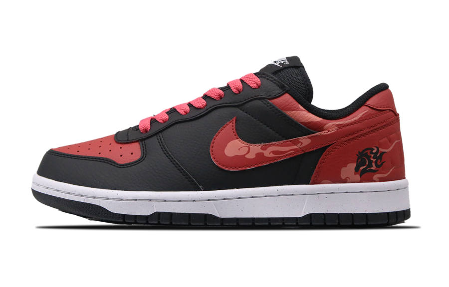 Nike Nike Big NIKE LOW Red Flame Colt Leather Abrasion Resistant Slip Resistant Low top Skateboard Shoes Men's