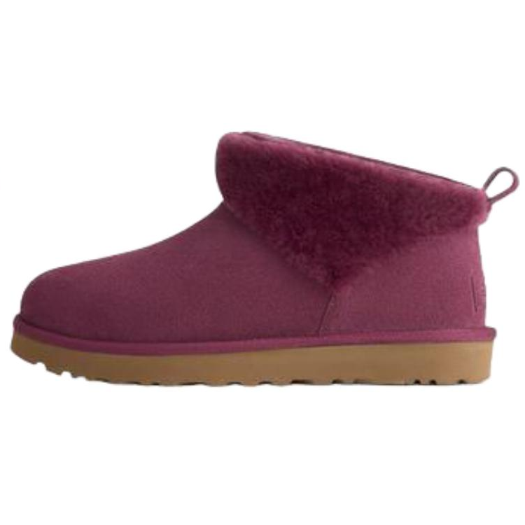 UGG CLASSIC ULTRA MINI Suede Thermal Snow Boots Women's Burnt Red