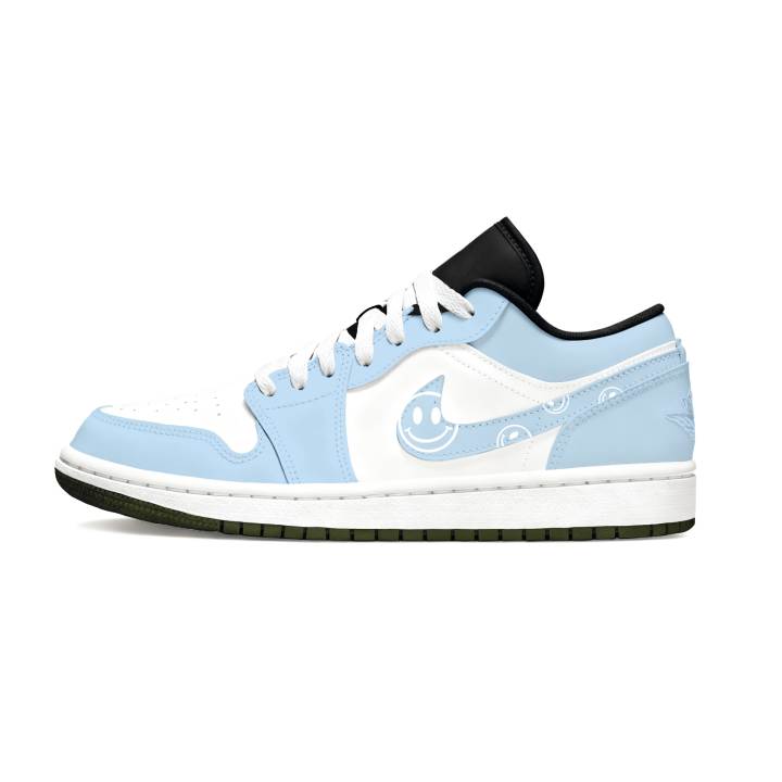Jordan Jordan Air Jordan 1 Milk Blue Cloud Leather Slip Resistant, Abrasion Resistant, Breathable Low top