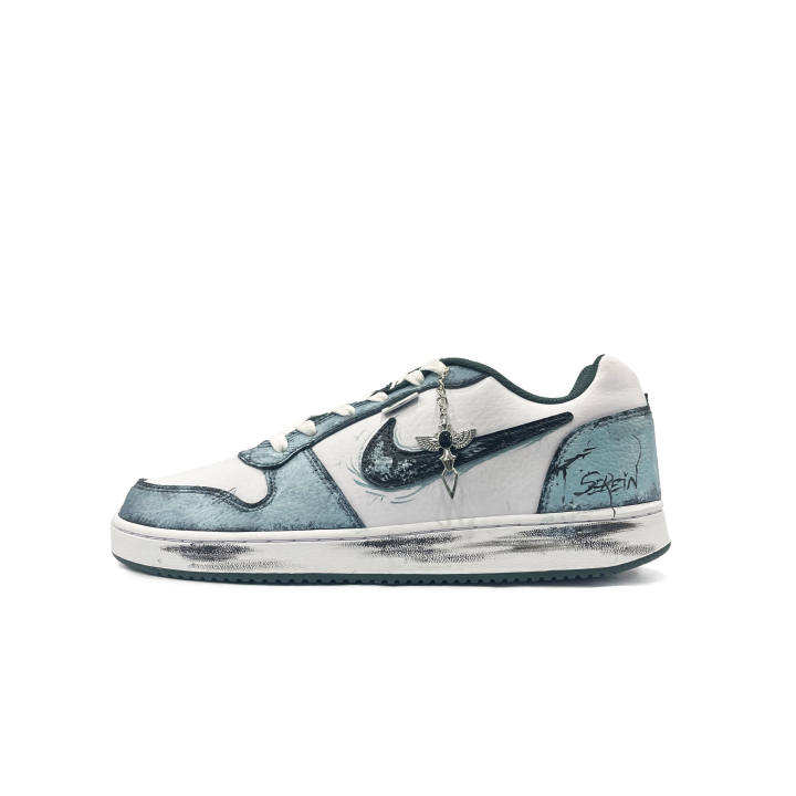 Nike Nike EBERNON Cushioning Abrasion Resistant Cushioning, Wear Resistant Low top Skateboard Shoes Men's Gray Green