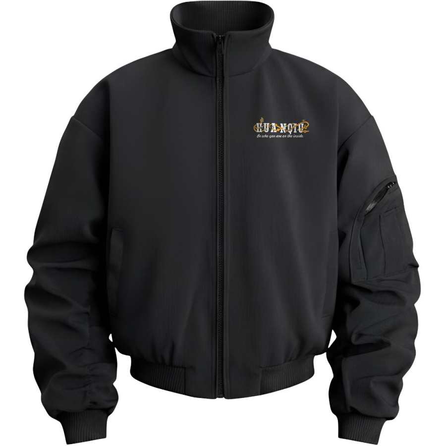 HUANQIU Jackets Unisex Stand Collar Thickened