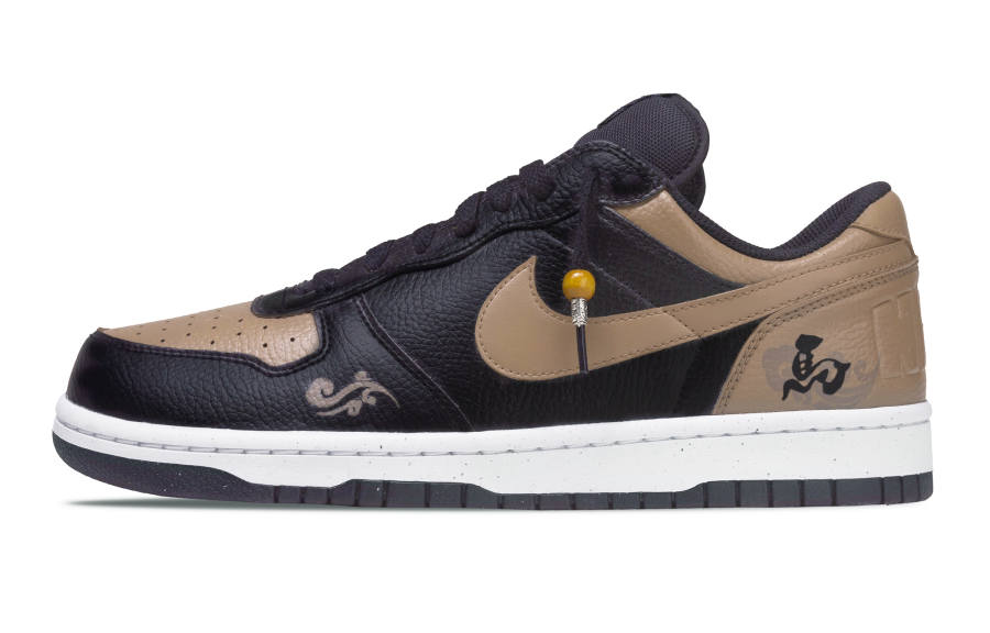 Nike Nike Big CNY Horse Year Limited Edition Abrasion Resistant Low top Skateboard Shoes Men's Black Brown