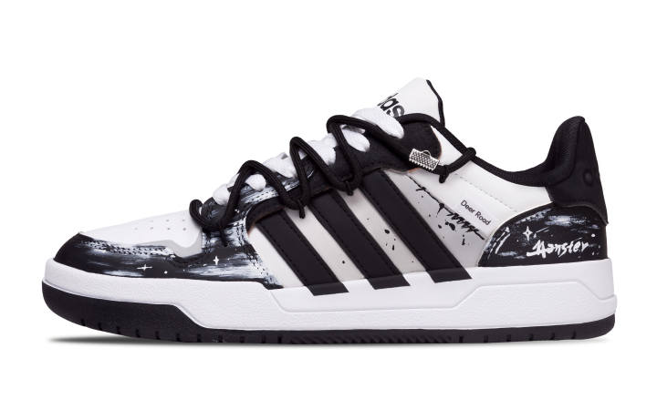 Adidas Adidas ENTRAP Coverage Slip Resistant Abrasion Resistant Low top Skateboard Shoes Unisex Black White