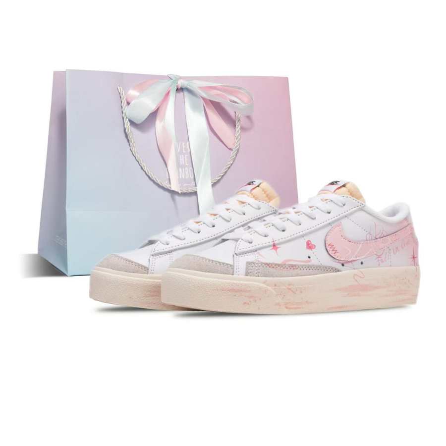 Nike Nike Blazer Qin'ai BOX Transformable Monster Leather Slip Resistant Slip Resistant Low top Skateboard Shoes Women's