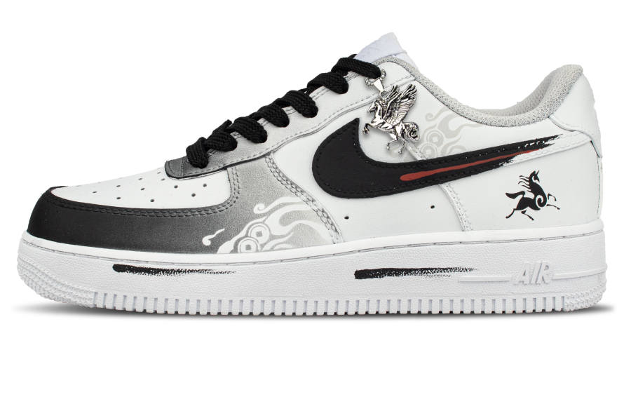 Nike Nike Air Force 1 Cow Leather Coverage Cushioning Abrasion Resistant Low top Skateboard Shoes Unisex Gray