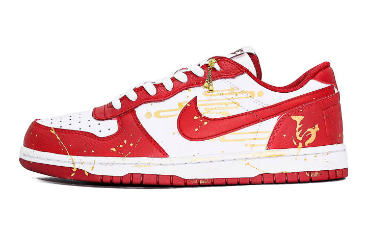 Nike Nike Big Abrasion Resistant Breathable Low top Skateboard Shoes Men's Gold Red