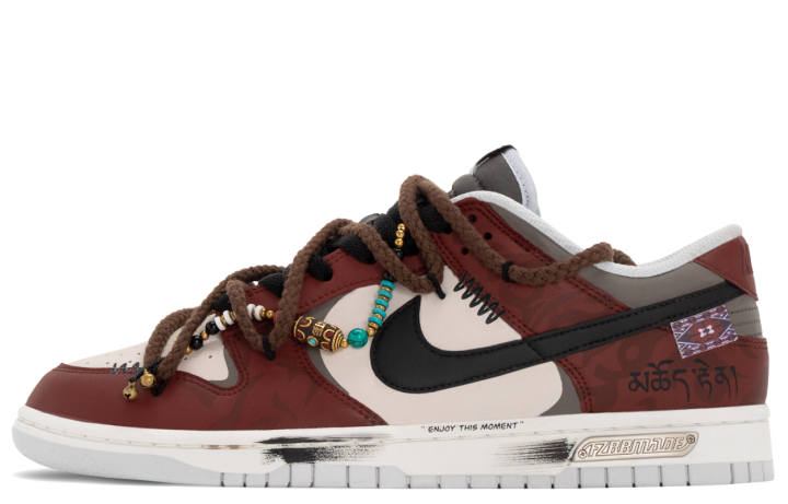 Nike Nike Dunk Vintage, Ethnic Style, Star Low top Skateboard Shoes Men's Black Red