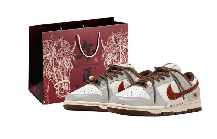 Nike Nike Dunk Cherry Bomb, Full Of Blessing, Box Abrasion Resistant Low top Skateboard Shoes Unisex Gray Red