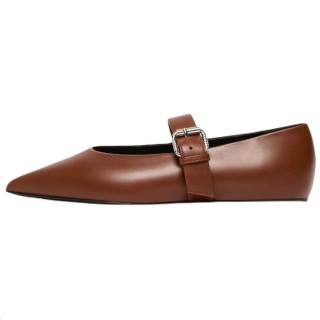 WEEKEND MaxMara Flat Mary Jane Shoes 1CM Women's Brown