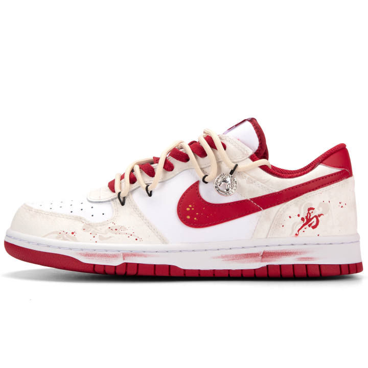 Nike Nike Big Total Crimson Horse Soaring Abrasion Resistant Low top Skateboard Shoes Men's Red White