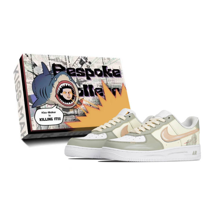 Nike Nike Air Force 1 Synthetic Leather Moisture Wicking Height Increasing Mid top Vintage Basketball Shoes Unisex White