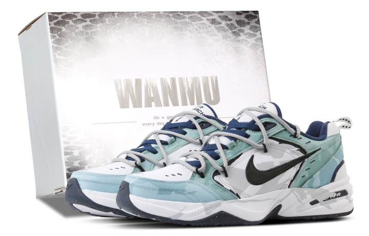 Nike Nike Air Monarch 4 Light Path Through Mist Abrasion Resistant Slip Resistant Low top Chunky Sneakers Unisex White Green