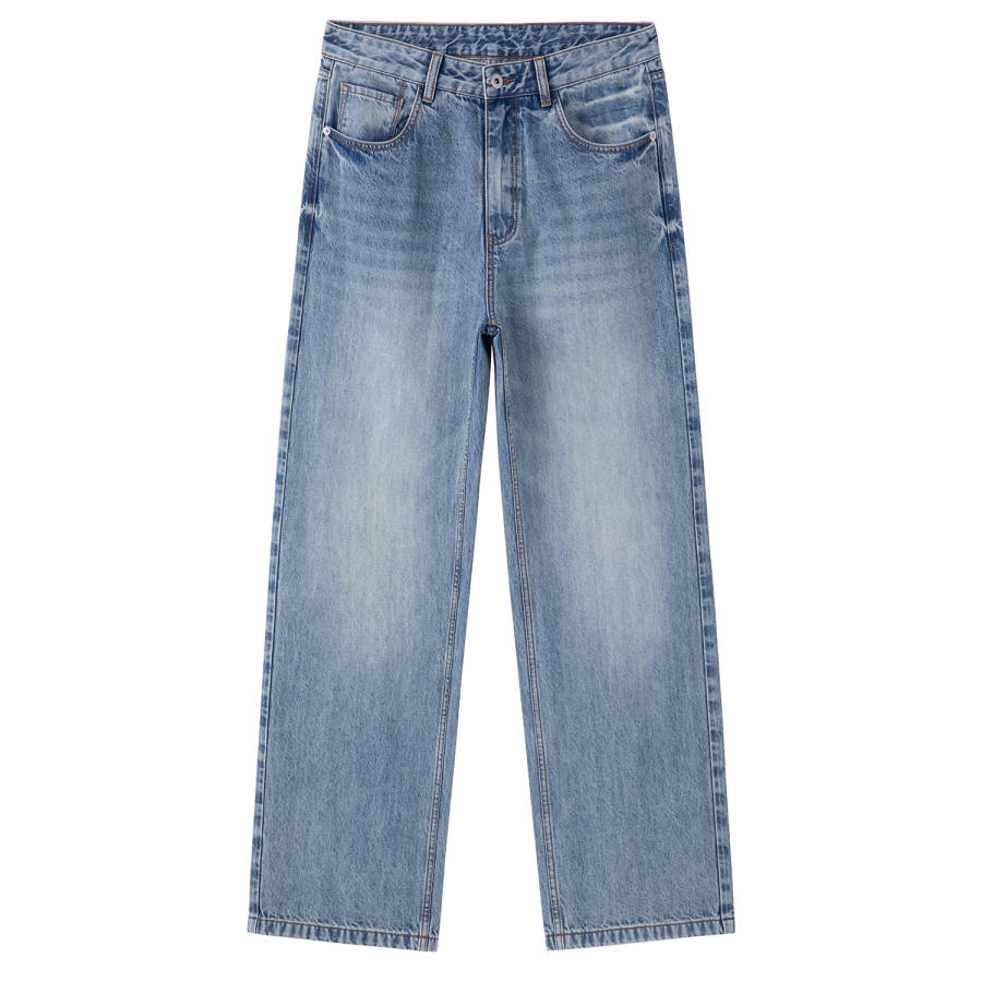 Jeep Jeans Unisex P76AMWN157 Nostalgic Blue Moderate Straight Fit Pants