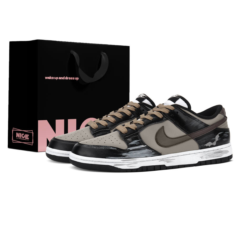 Nike Nike Dunk Abrasion Resistant Slip Resistant Low top Skateboard Shoes Unisex Gray Brown