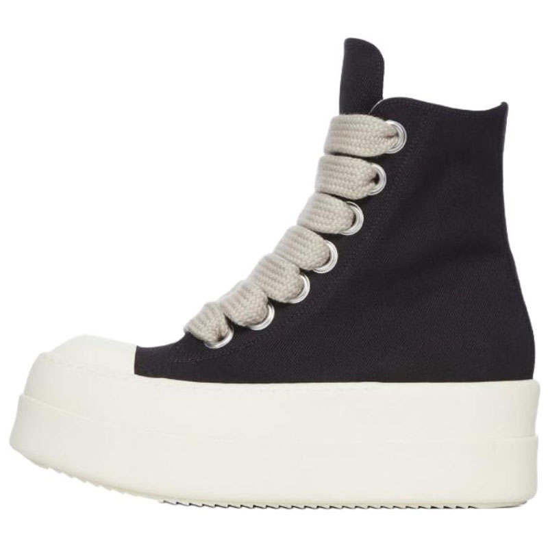 Rick Owens DRKSHDW MEGA Bumper JUMBOLACE High top Canvas Shoes 6.5cm Men's Black