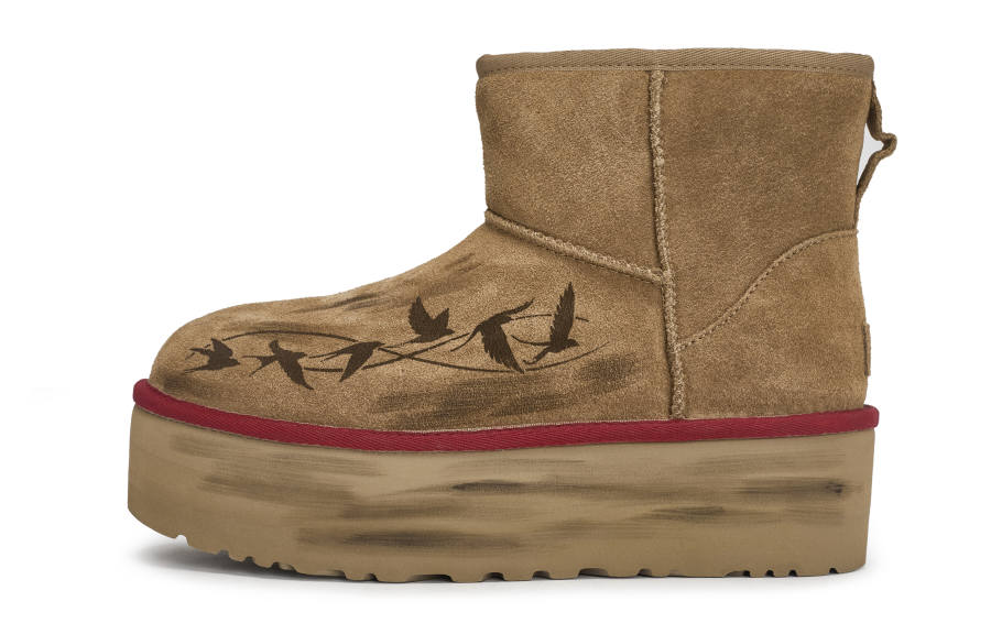UGG 811 Manufacturing, Free Bird Thermal Slip Resistant Short Snow Boots Women's Chestnut Brown