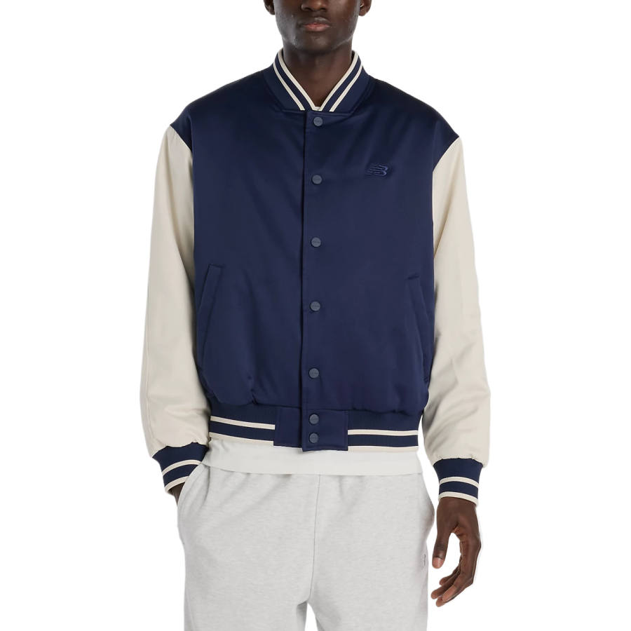 New Balance New Balance Jackets Men's Marine Blue & Hemp Stand Collar Moderate Other