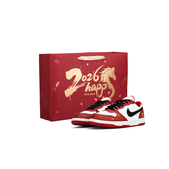 Nike Nike Big Blessing Horse Welcome Spring Abrasion Resistant Slip Resistant Low top Skateboard Shoes Men's Red White Black
