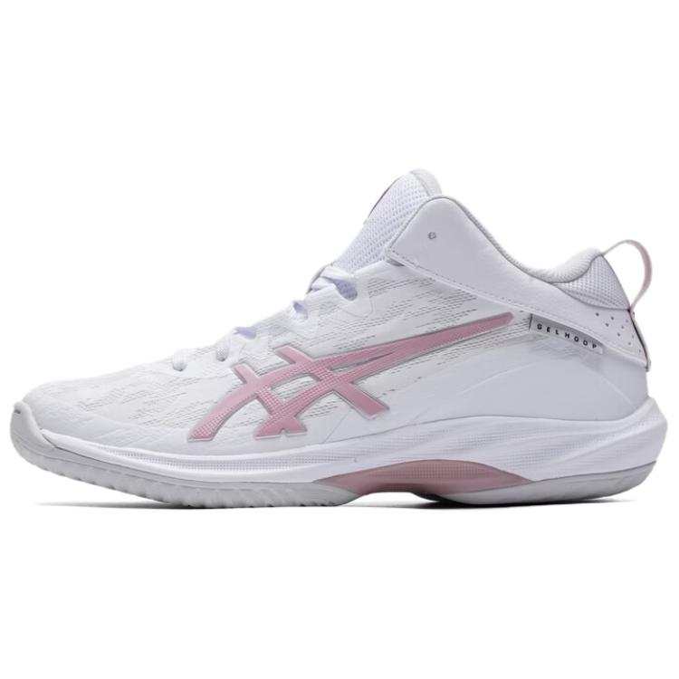 ASICS GELHOOP V17 Support Abrasion Resistant Mid top Basketball Shoes Unisex White Pink