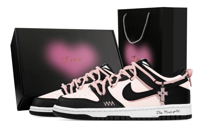 Nike Nike Dunk Wild Berry Instruction, Heart Box Leather Lightweight Cushioning Slip Resistant Low top Skateboard Shoes