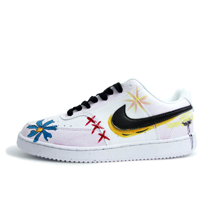 Nike Nike Court Vision 1 Synthetic Leather Hand Drawn Graffiti Abrasion Resistant Lightweight Breathable
