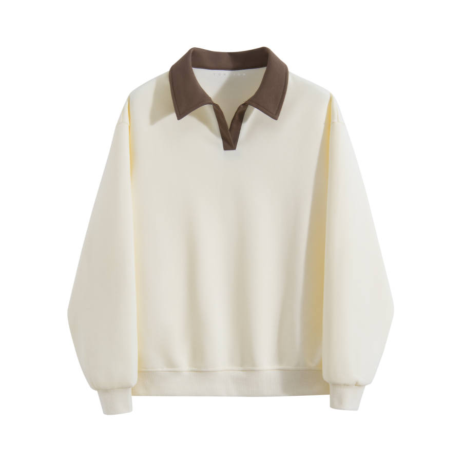 Tonlion Sweatshirts Women's Lapel Moderate Regular