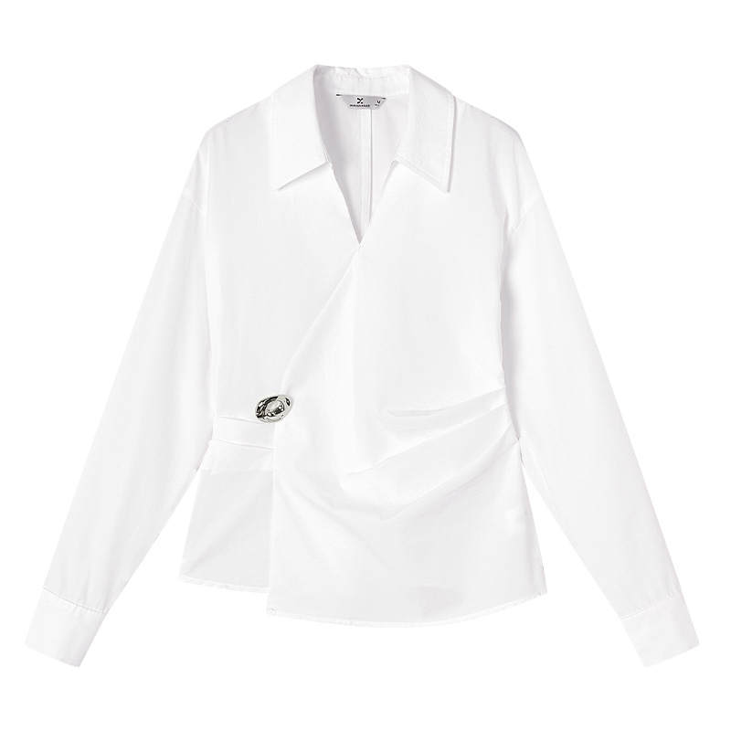 XIANGYING Shirts Women's V Neck Moderate Shirt