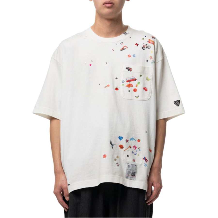 Maison Mihara Yasuhiro SS26 Kids Sticker Printed T Shirt T Shirt Men's