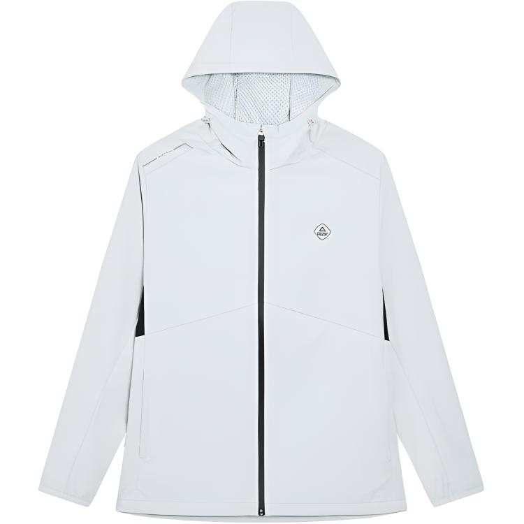PEAK Trench Coats Men's Silver Gray Hooded Moderate