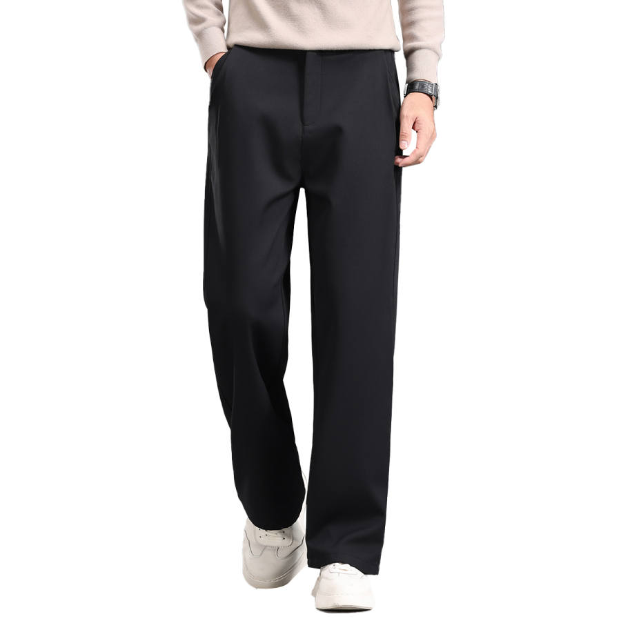 Hodo Hodo Casual Pants Men's Thickened And Fleece Lined Straight Fit Pants