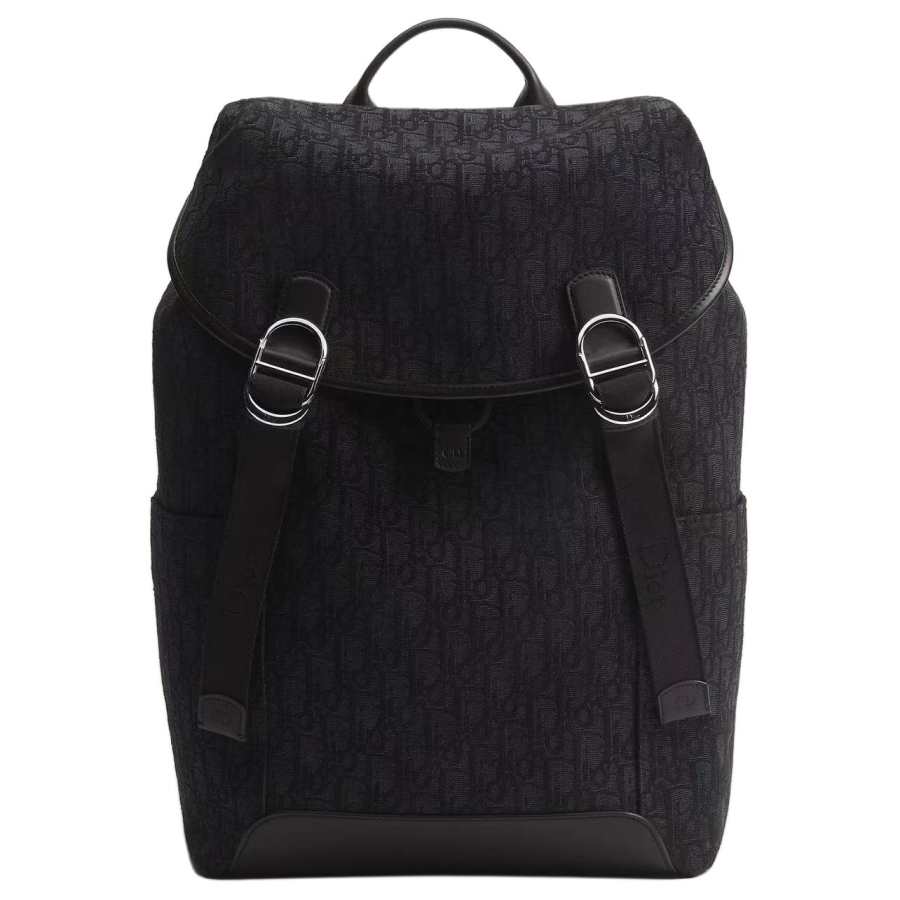 DIOR Jett Cotton With Cow Leather Backpack Women's Black