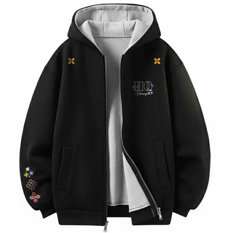 HUANQIU Sweatshirts Unisex Hooded Thickened Heavyweight