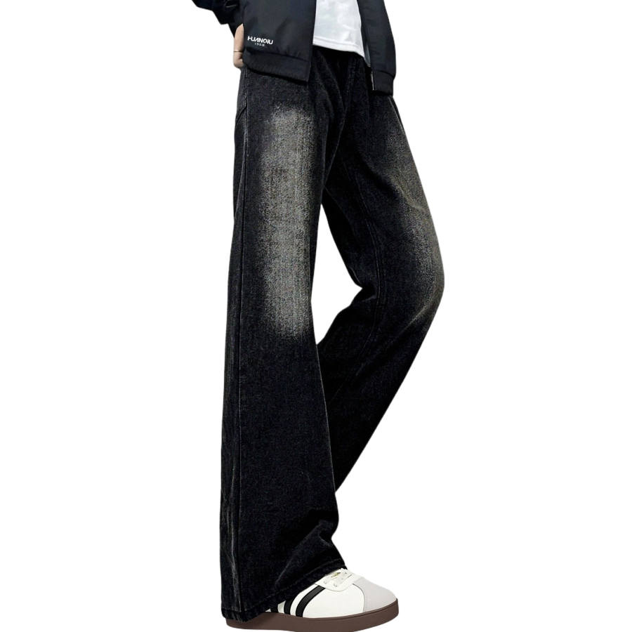HUANQIU Jeans Unisex Moderate Flared Pants