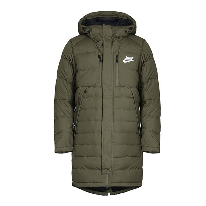 Nike Nike Down Jackets Men's Olive Green Hooded Moderate Other