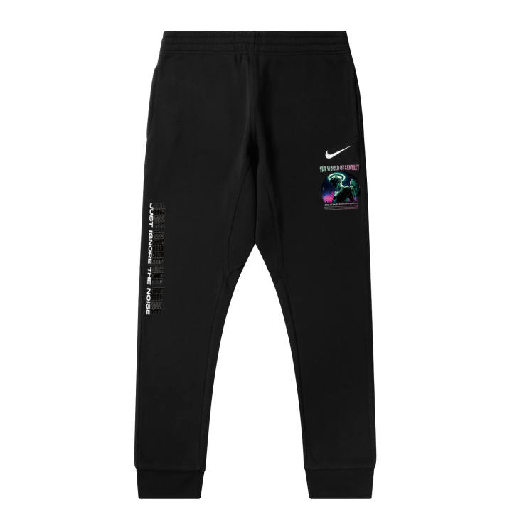Nike Nike Cyber David Fleece Lined Logo Casual Elastic Cuff Knitted Sweatpants Unisex Black