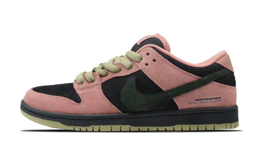 Nike Nike Dunk SB Pink Rose Suede Coverage Slip Resistant Low top Skateboard Shoes Unisex Black Pink Green