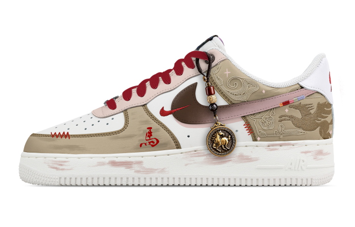 Nike Nike Air Force 1 Bathe In The Spring Breeze Breathable Low top Skateboard Shoes Men's Coffee
